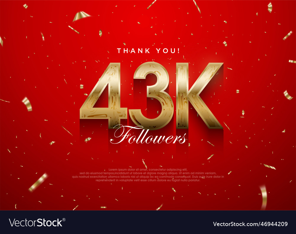 Thank you followers 43k background greeting Vector Image