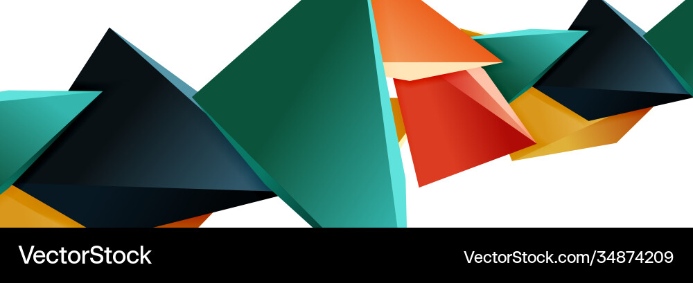 Triangle mosaic abstract background 3d triangular Vector Image