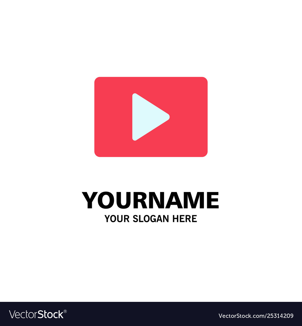 Youtube paly video player business logo template