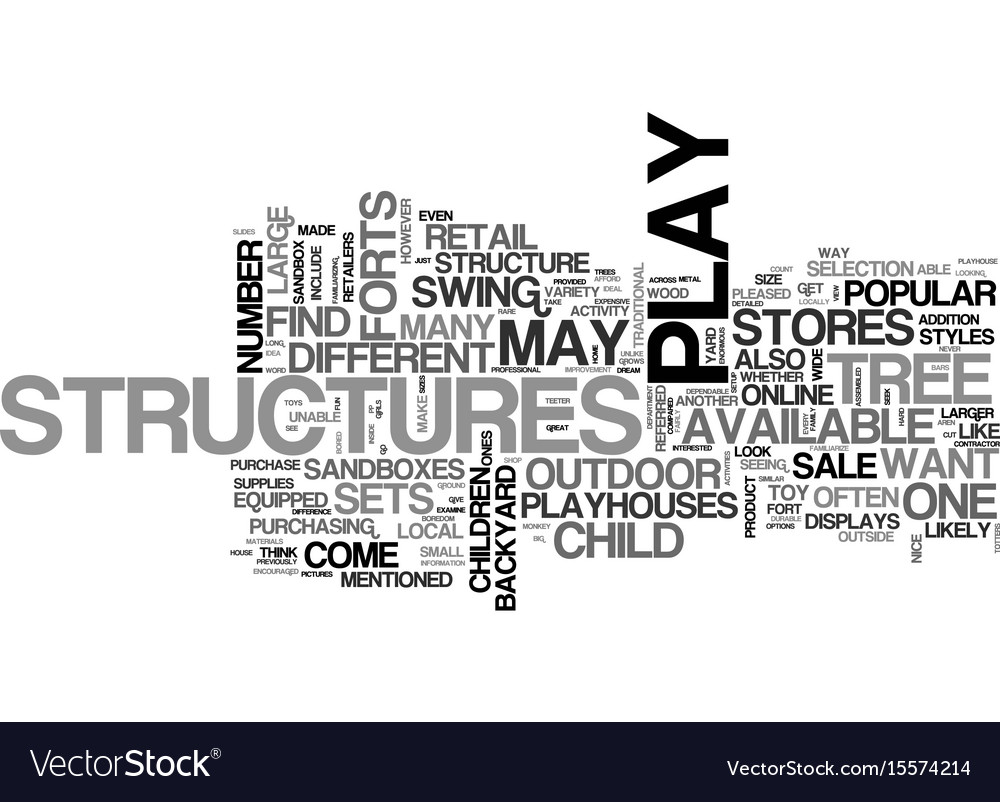 Backyard Play Structures For Children Text Word Vector Image