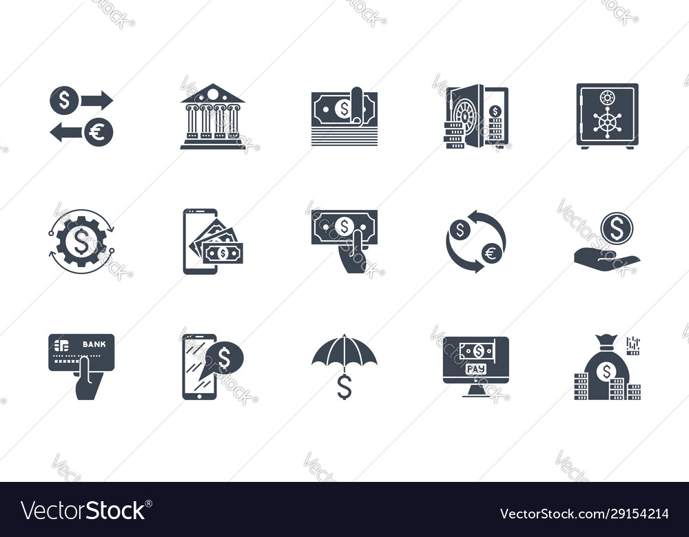 Banking Icons set related glyph