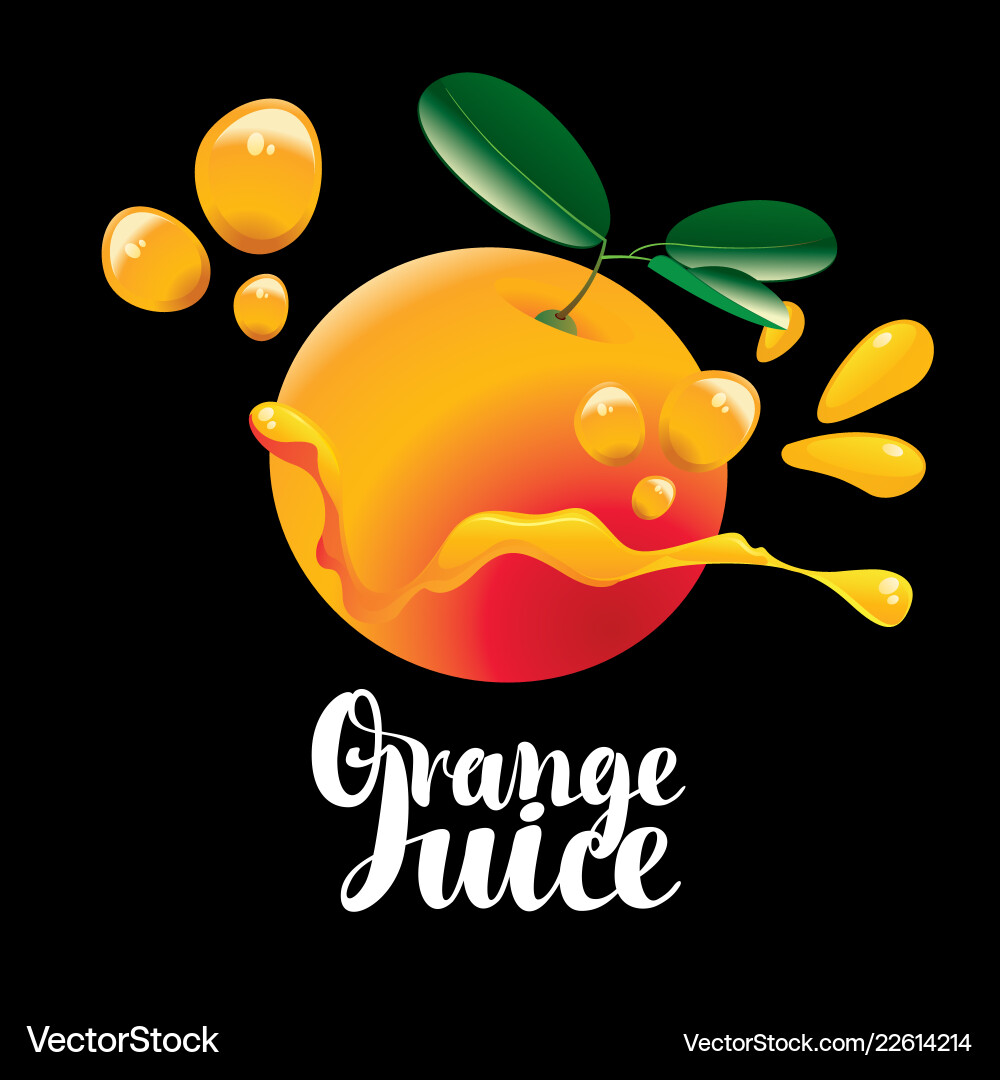 Banner For Orange Juice With Orange Fruit Vector Image