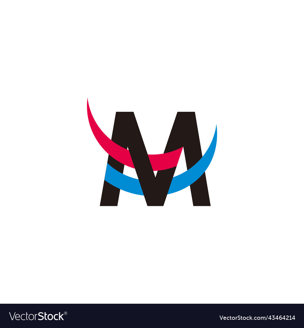 Letter m abstract motion objects colorful logo