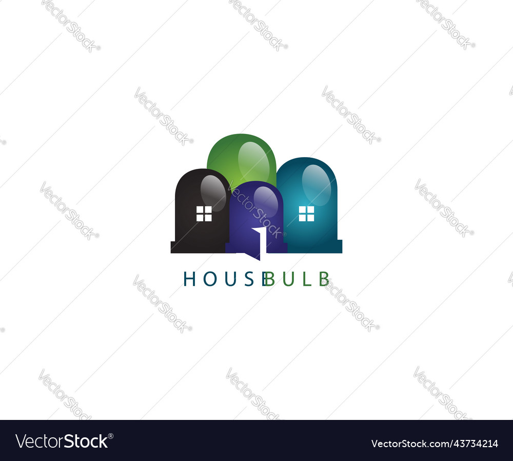 Light bulb and houses icon