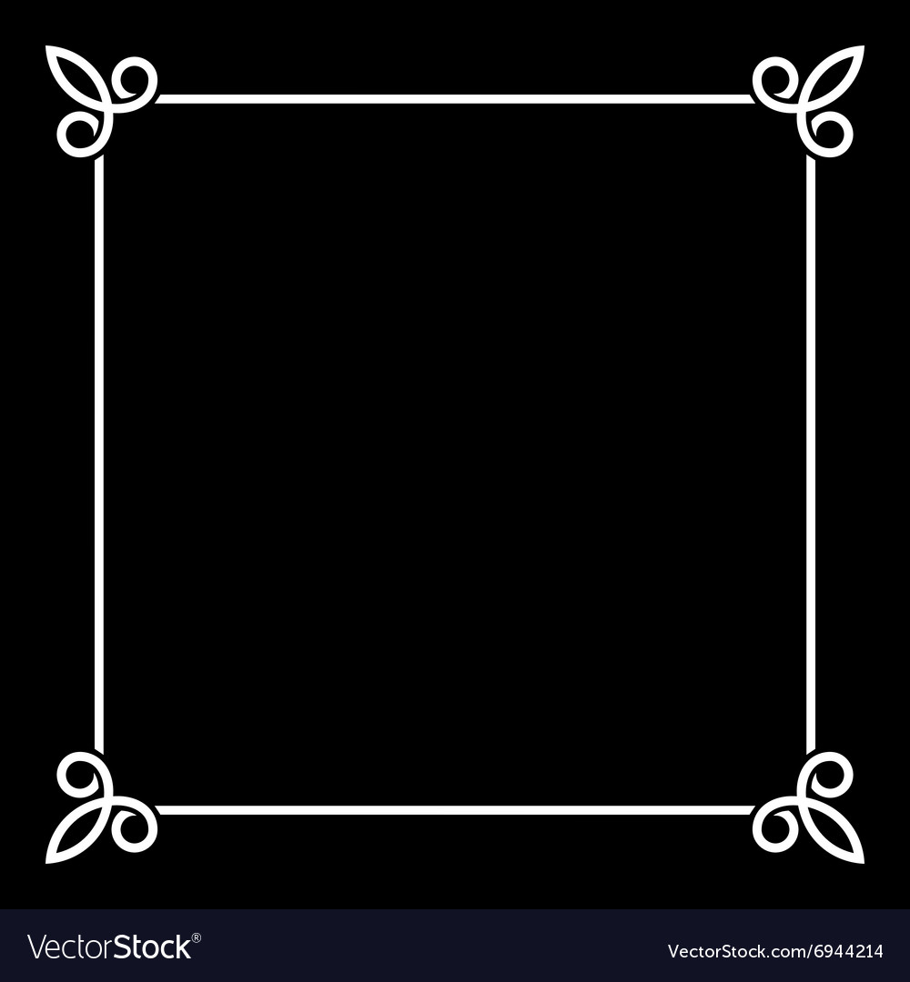 White border vintage frame on black background Vector Image