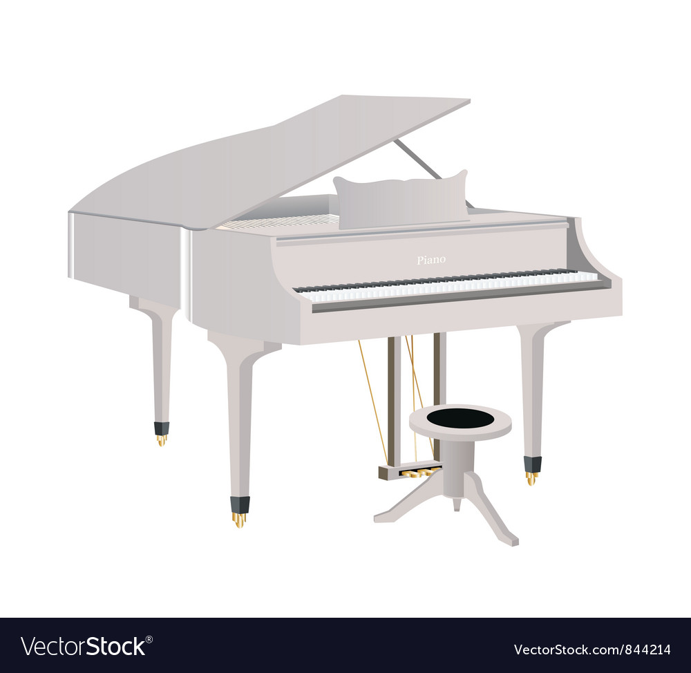 White piano Royalty Free Vector Image - VectorStock