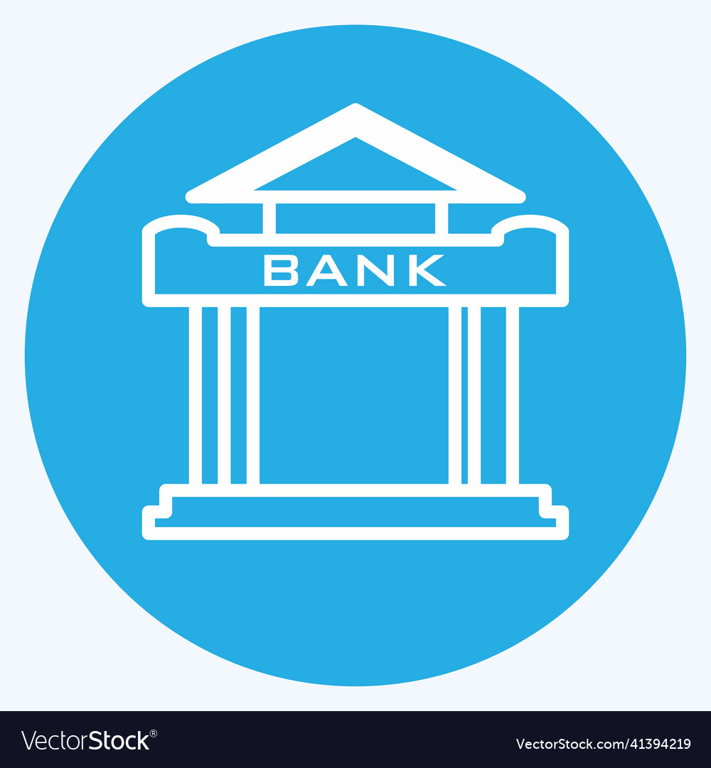 Bank icon in trendy blue eyes style isolated Vector Image