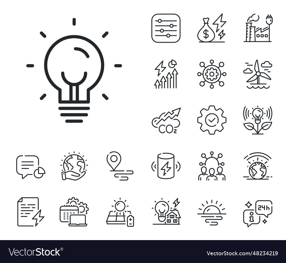 Energy line icon lightbulb sign electric power