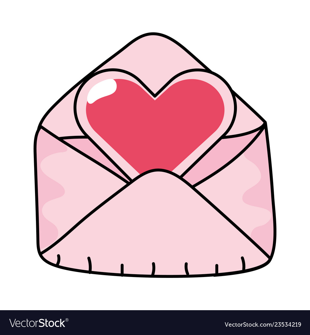 Envelope with heart Royalty Free Vector Image - VectorStock