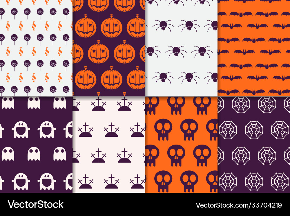 Halloween seamless pattern collection Royalty Free Vector