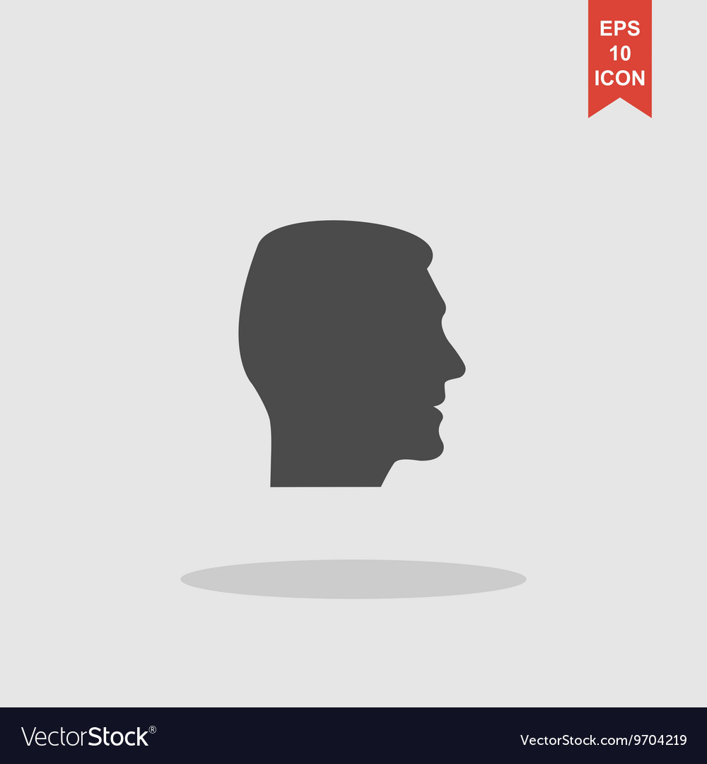 Head icon flat design style