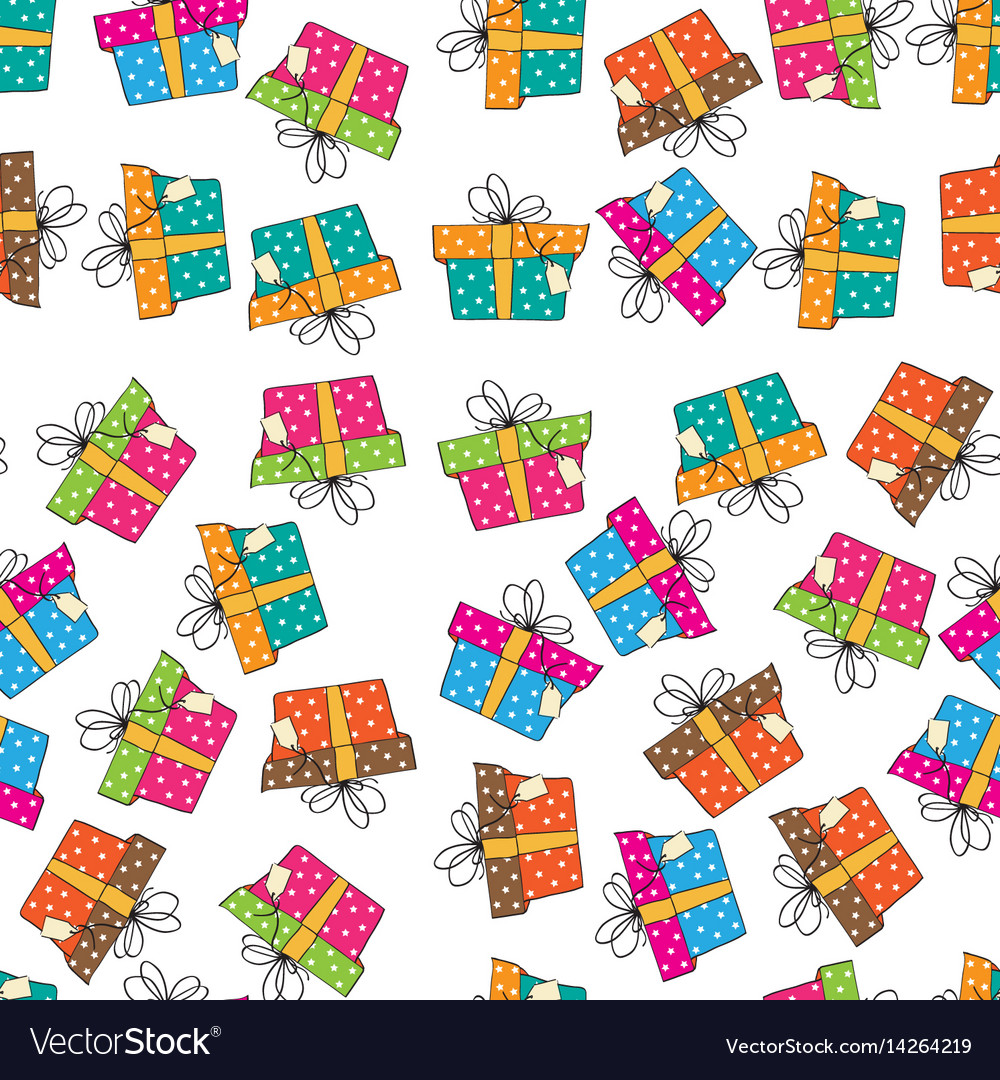 Seamless pattern with gift boxes