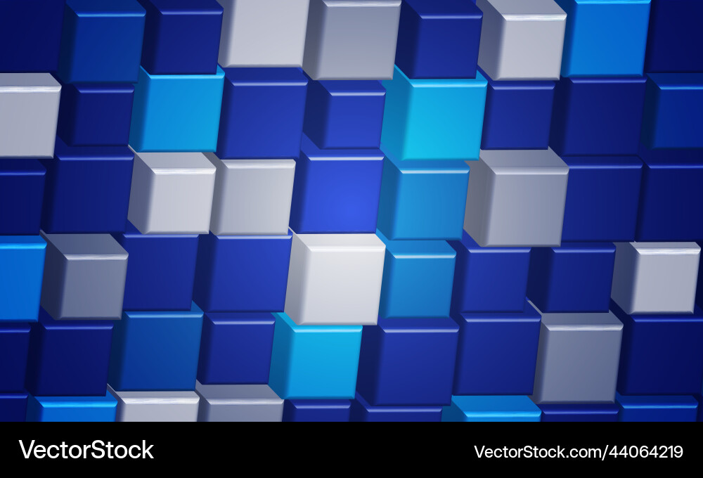Tiled cube 3d background Royalty Free Vector Image