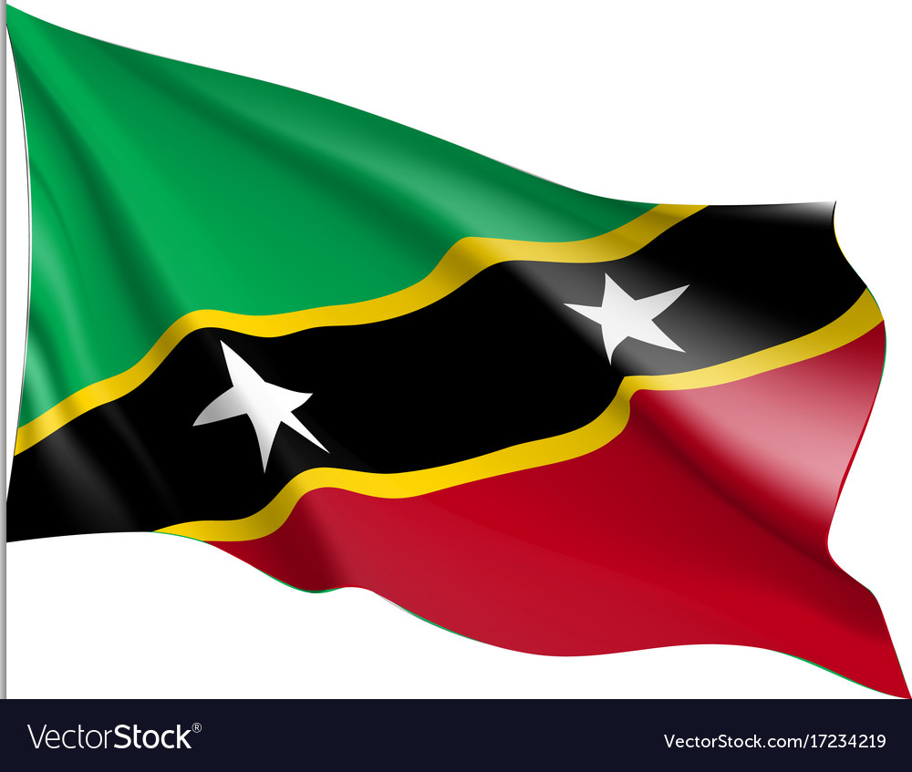 Waving flag of saint kitts