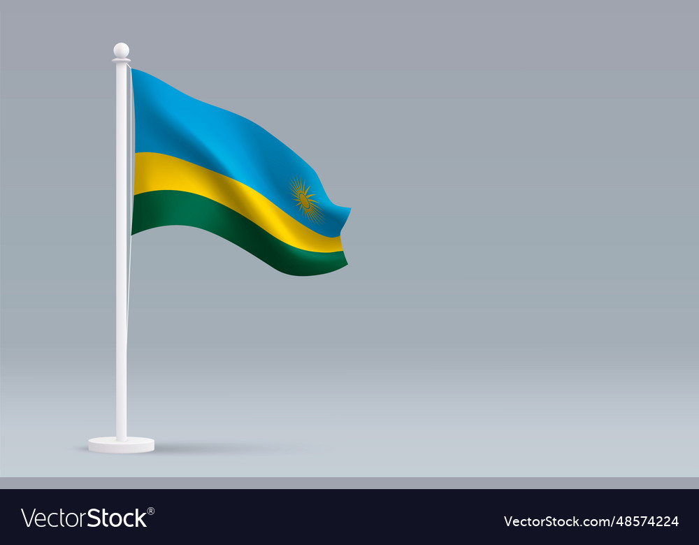 3d realistische nationale Ruanda Flagge isoliert