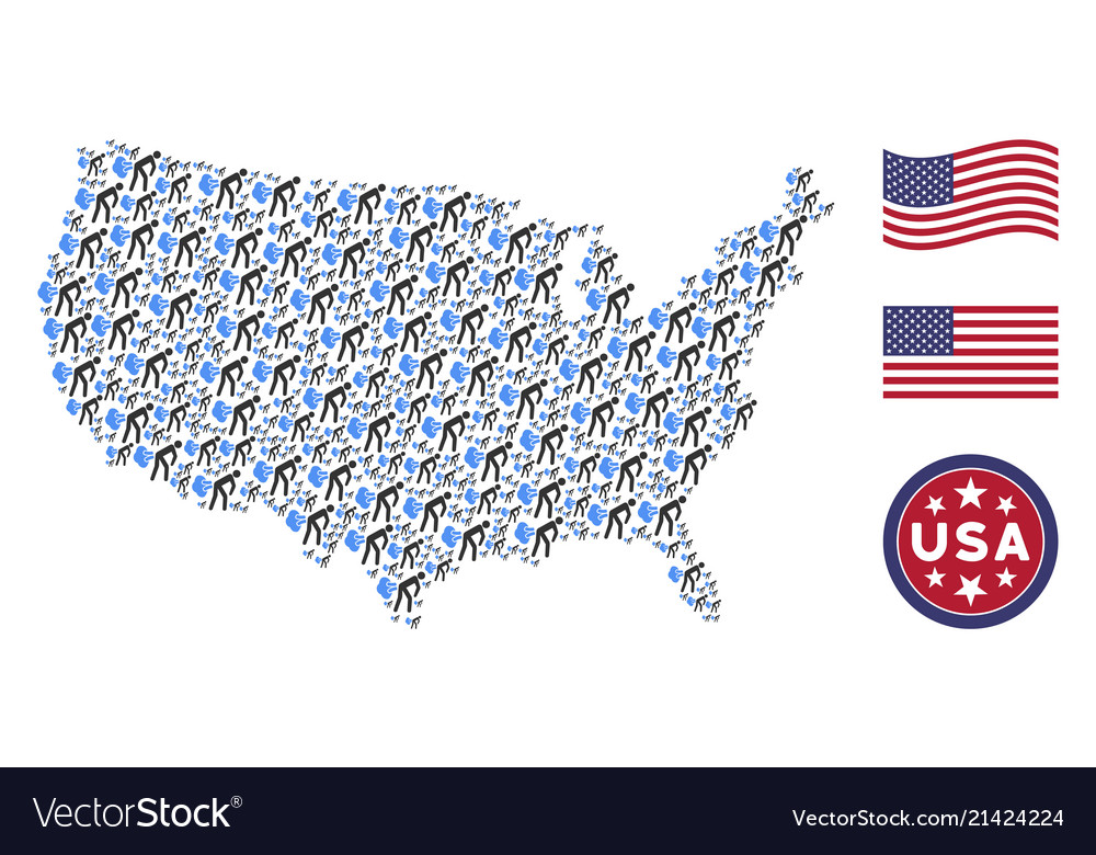 American map mosaic of fart gases Royalty Free Vector Image