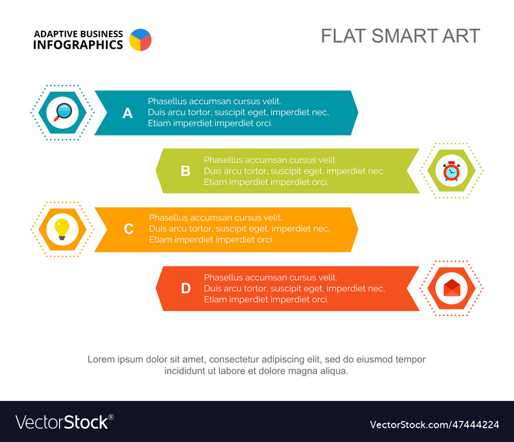 Four points plan slide template Royalty Free Vector Image