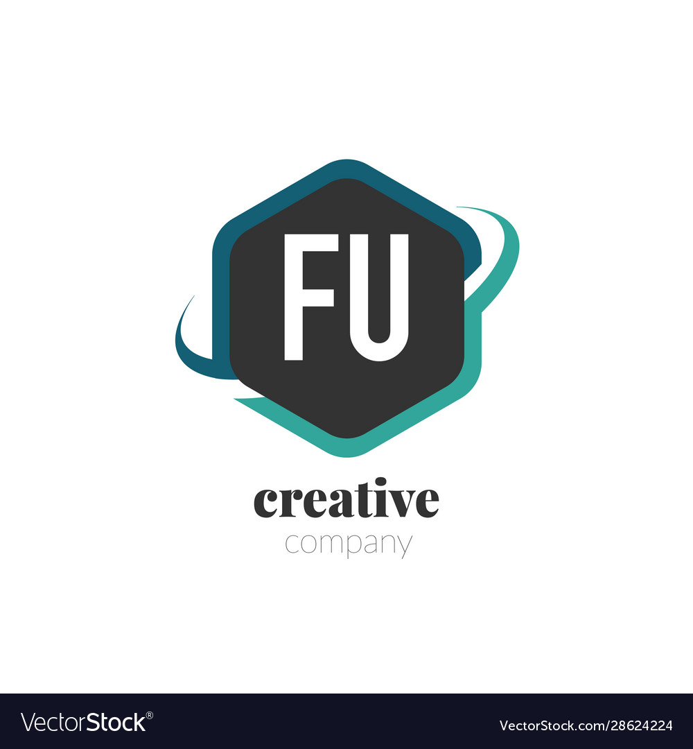 Initial letter fu creative hexagonal design logo