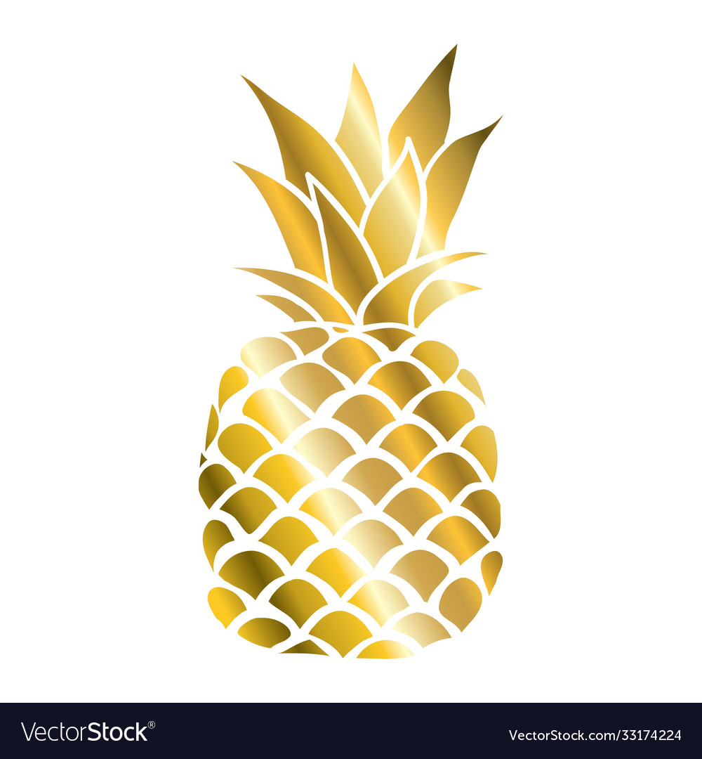 Ananas Gold Ikone tropische Frucht isoliert