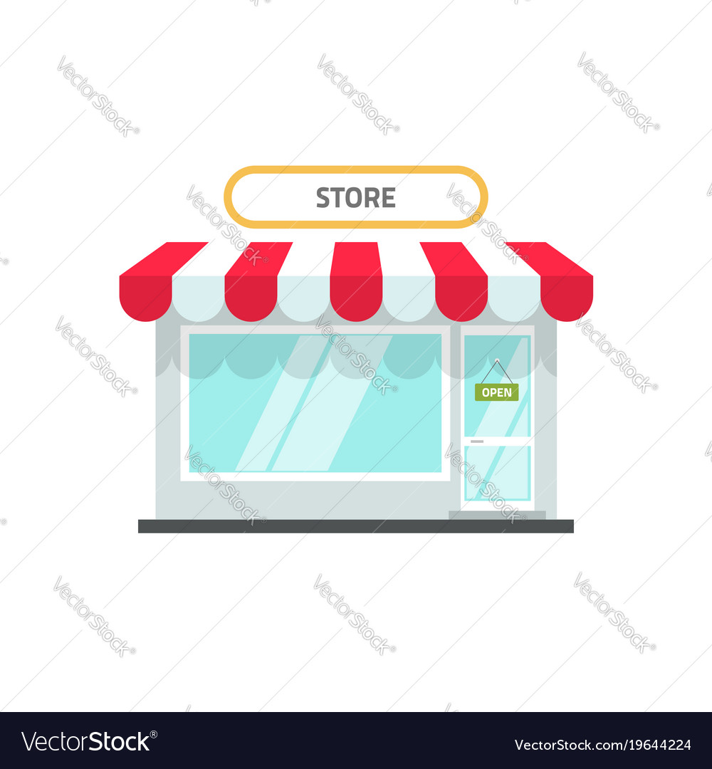 Store or shop facade flat Royalty Free Vector Image