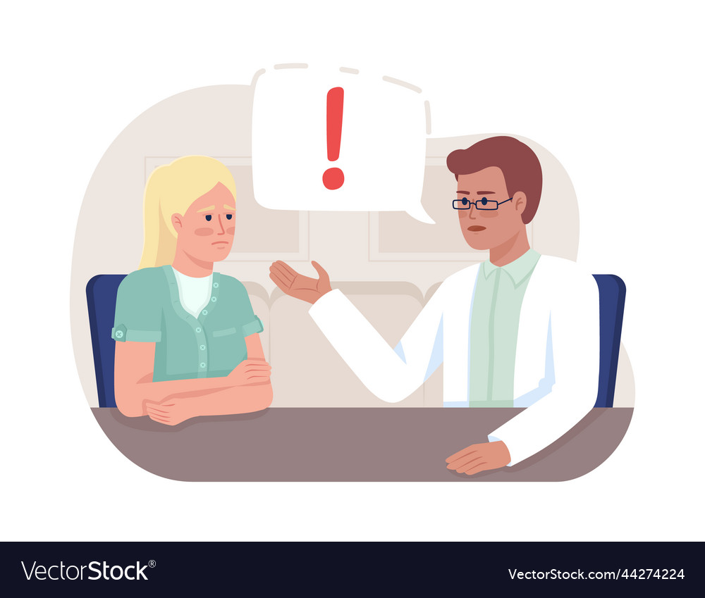 Woman visiting therapist 2d isolated