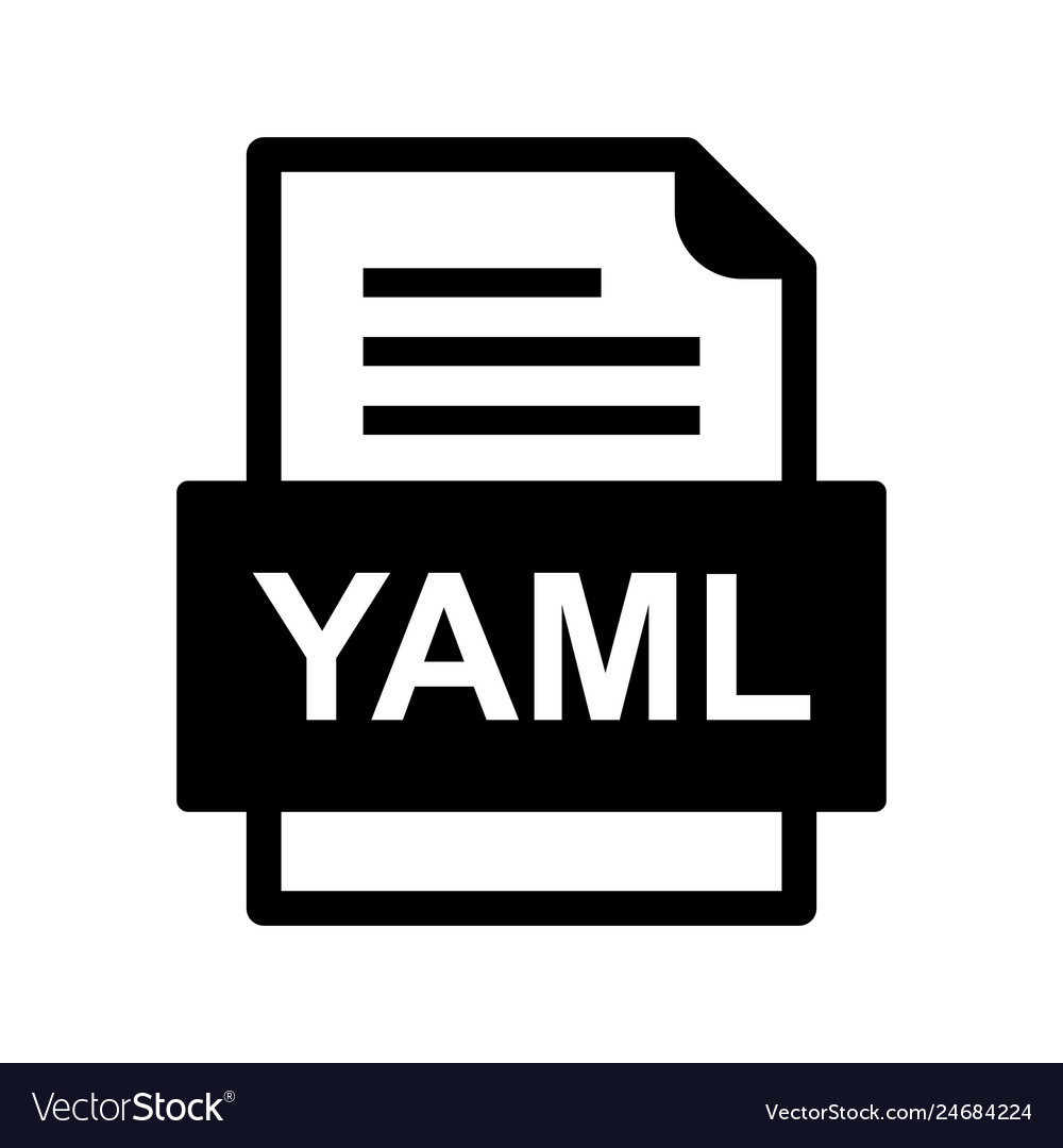 Yaml file document icon Royalty Free Vector Image