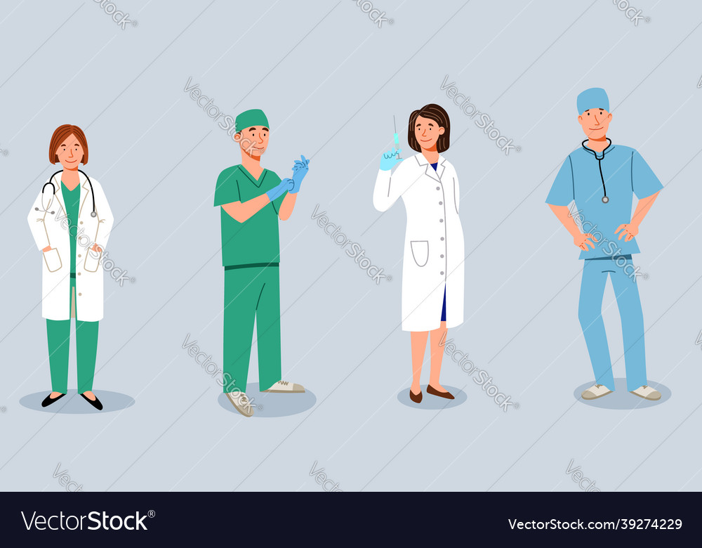 A set of doctors the medical staff is doctor Vector Image