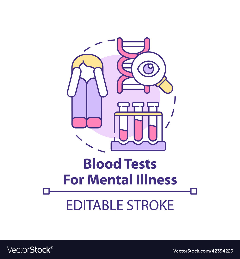 blood-tests-for-mental-illness-concept-icon-vector-image