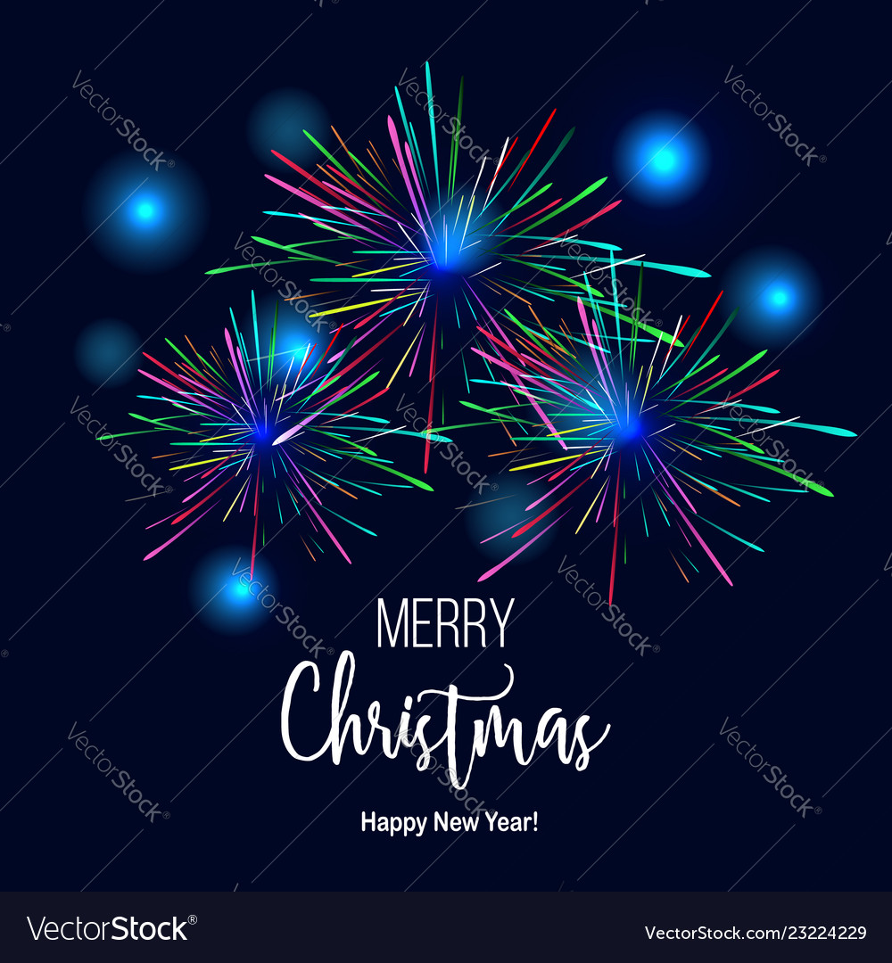 Merry christmas and happy new year greeting card