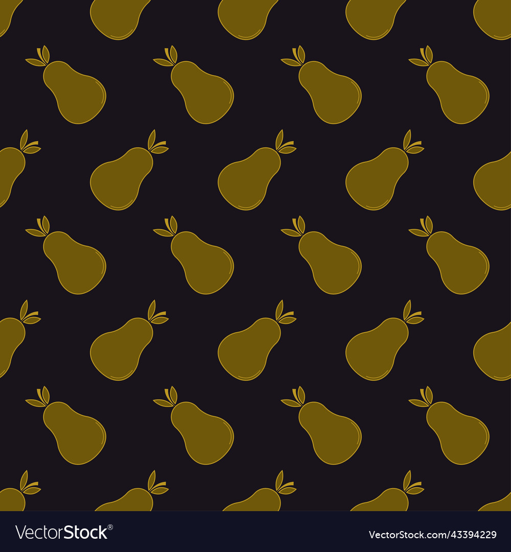 Pear seamless pattern in art deco style icon