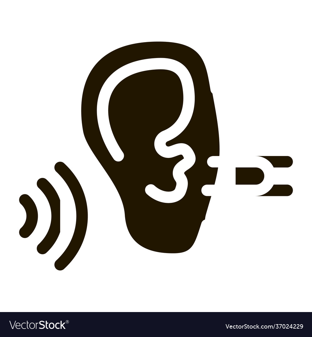 Perfect hearing icon glyph Royalty Free Vector Image