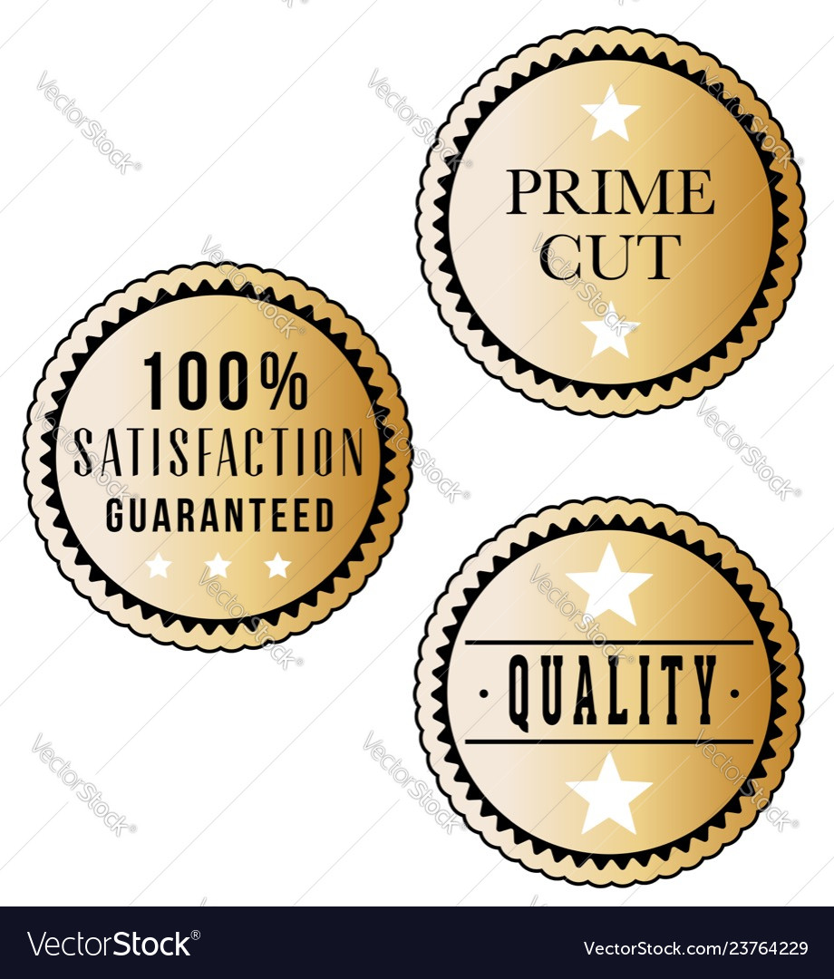Quality stickers Royalty Free Vector Image VectorStock