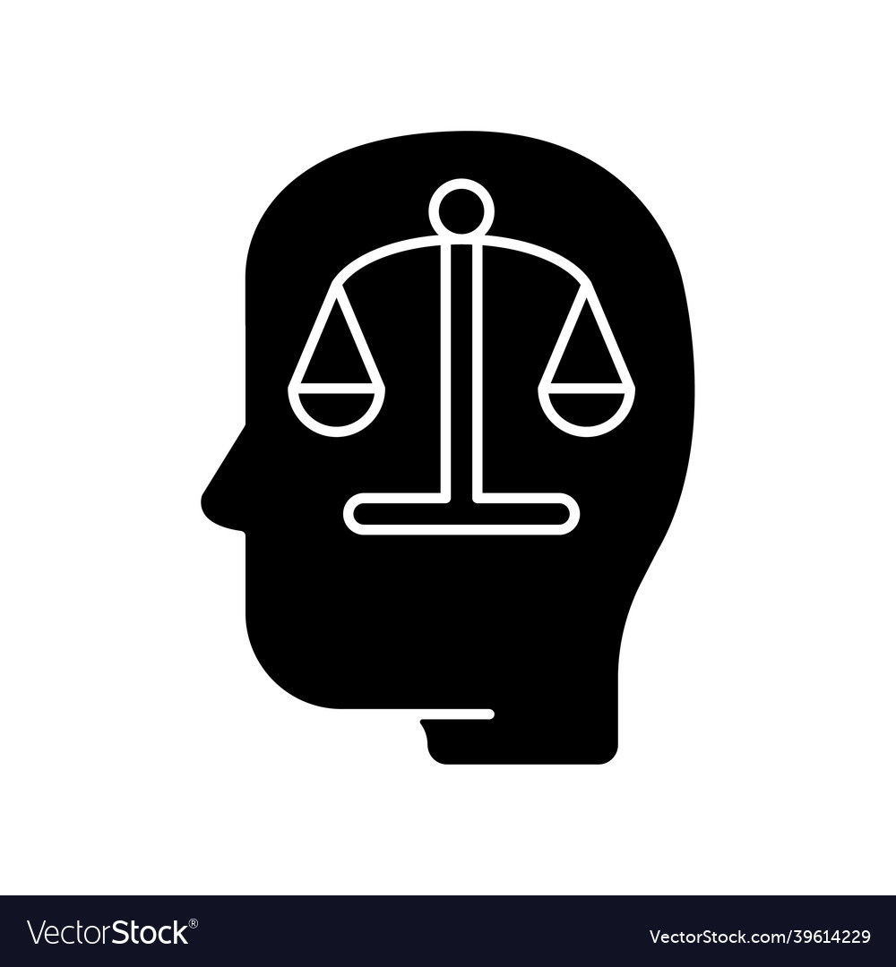 Rationality black glyph icon Royalty Free Vector Image