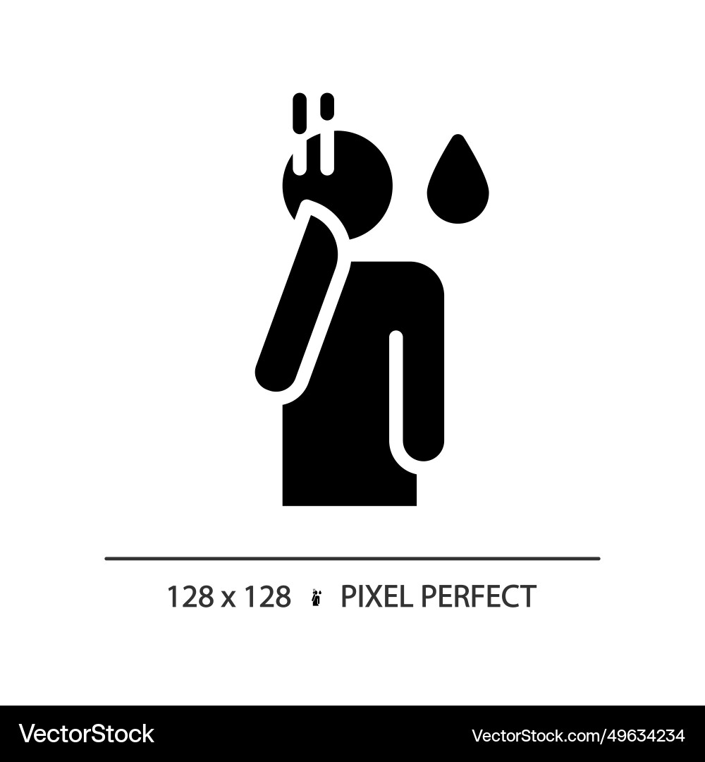 2d pixel perfect simple glyph style shame icon Vector Image