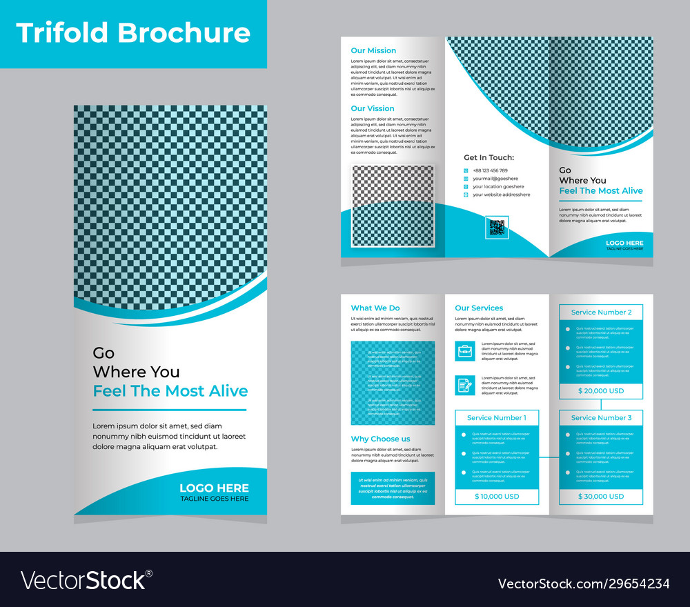 Tri Fold Travel Brochure Template Free from cdn5.vectorstock.com