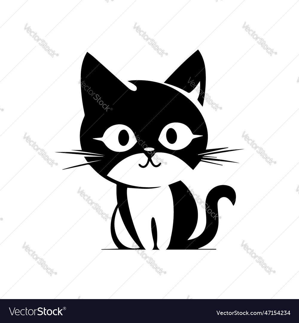 Cute cat symbol icon Royalty Free Vector Image