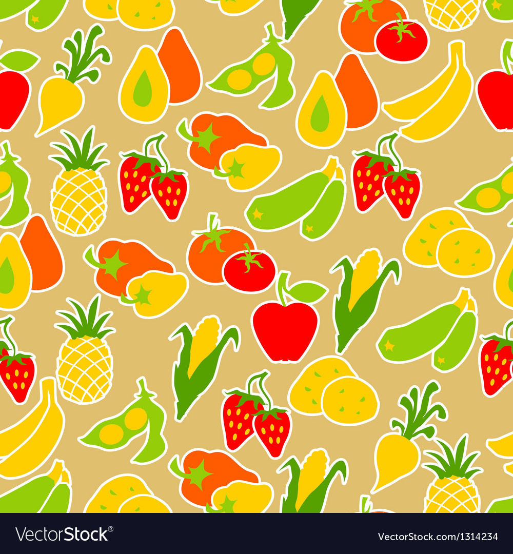 Fruits and vegetables seamless pattern