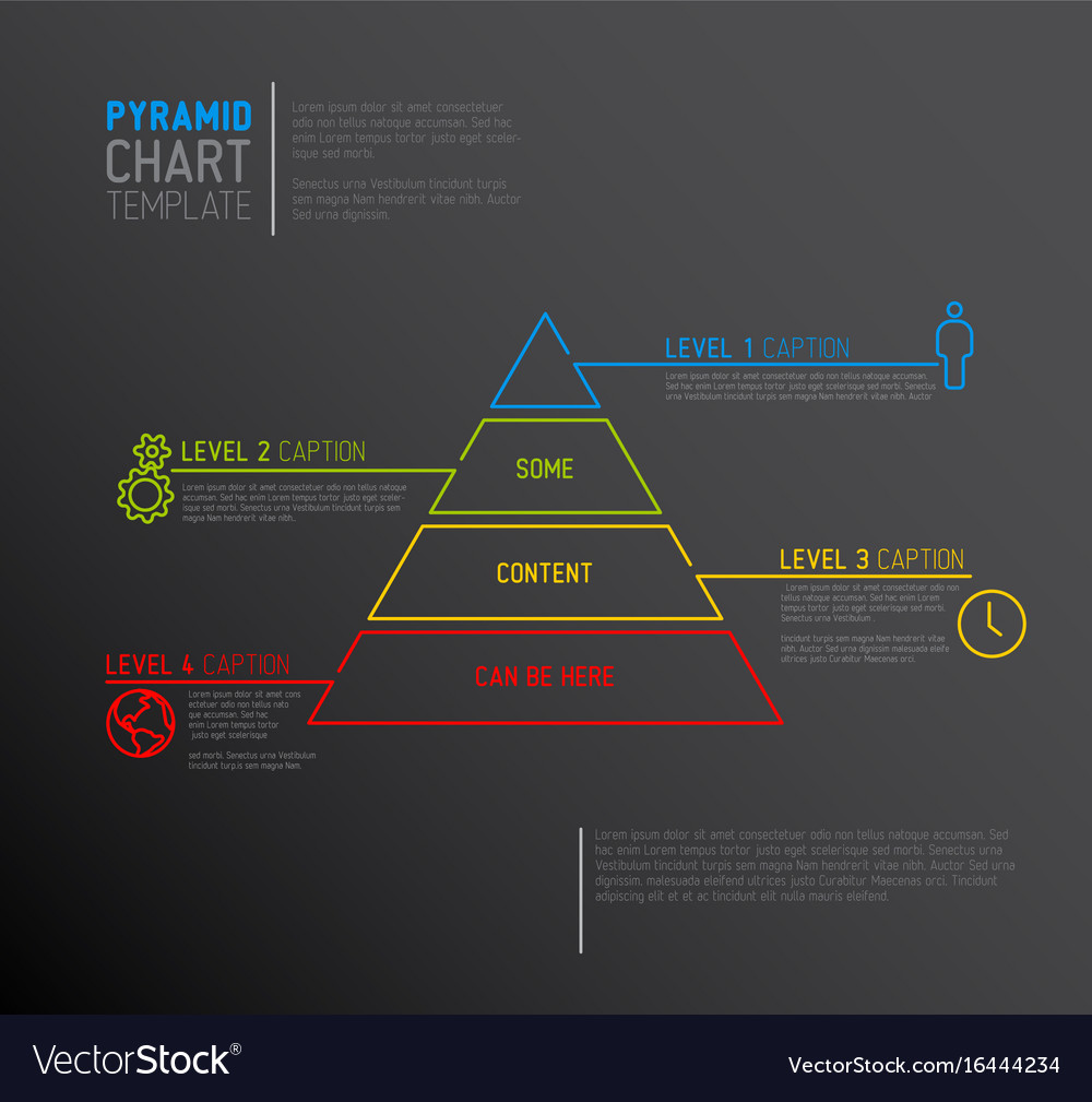 infographic pyramid chart diagram template vector image pyramid diagram template