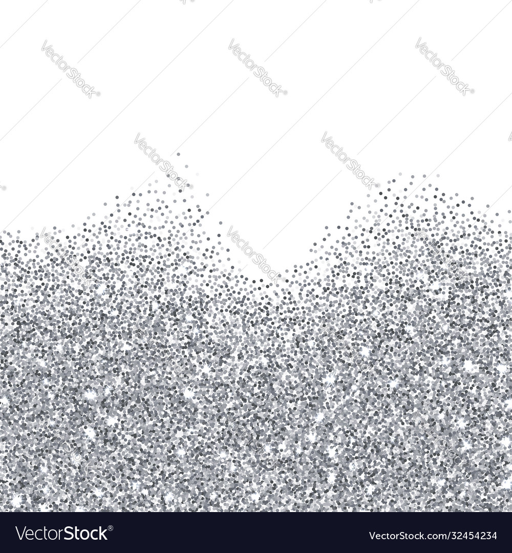 Silver glitter textured border Royalty Free Vector Image