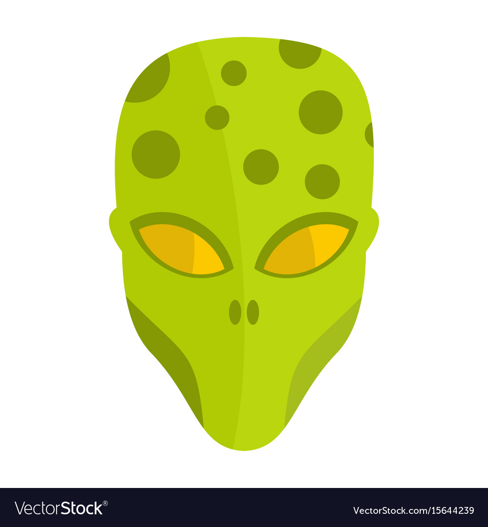 Cartoon flat alien head isolated on white Vector Image Cartoon flat alien head isolated on white Vector Image