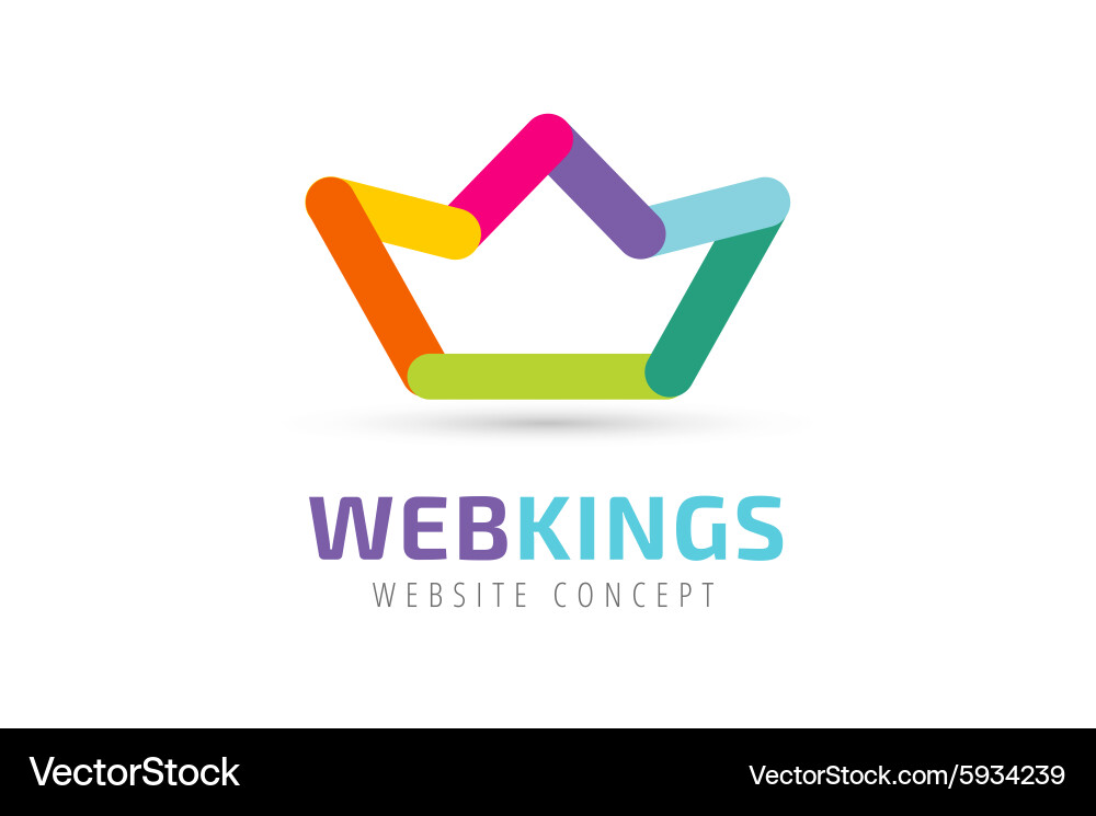 Crown abstract logo template Royalty Free Vector Image