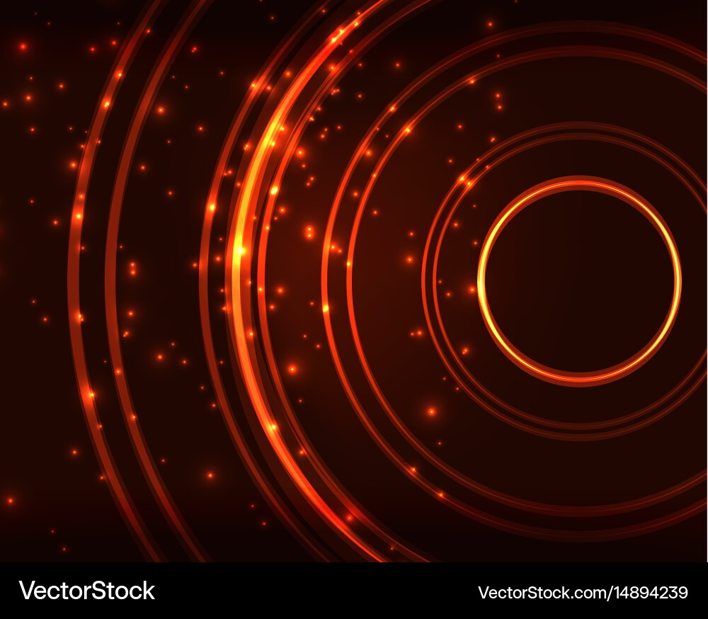 Neon circles abstract background Royalty Free Vector Image