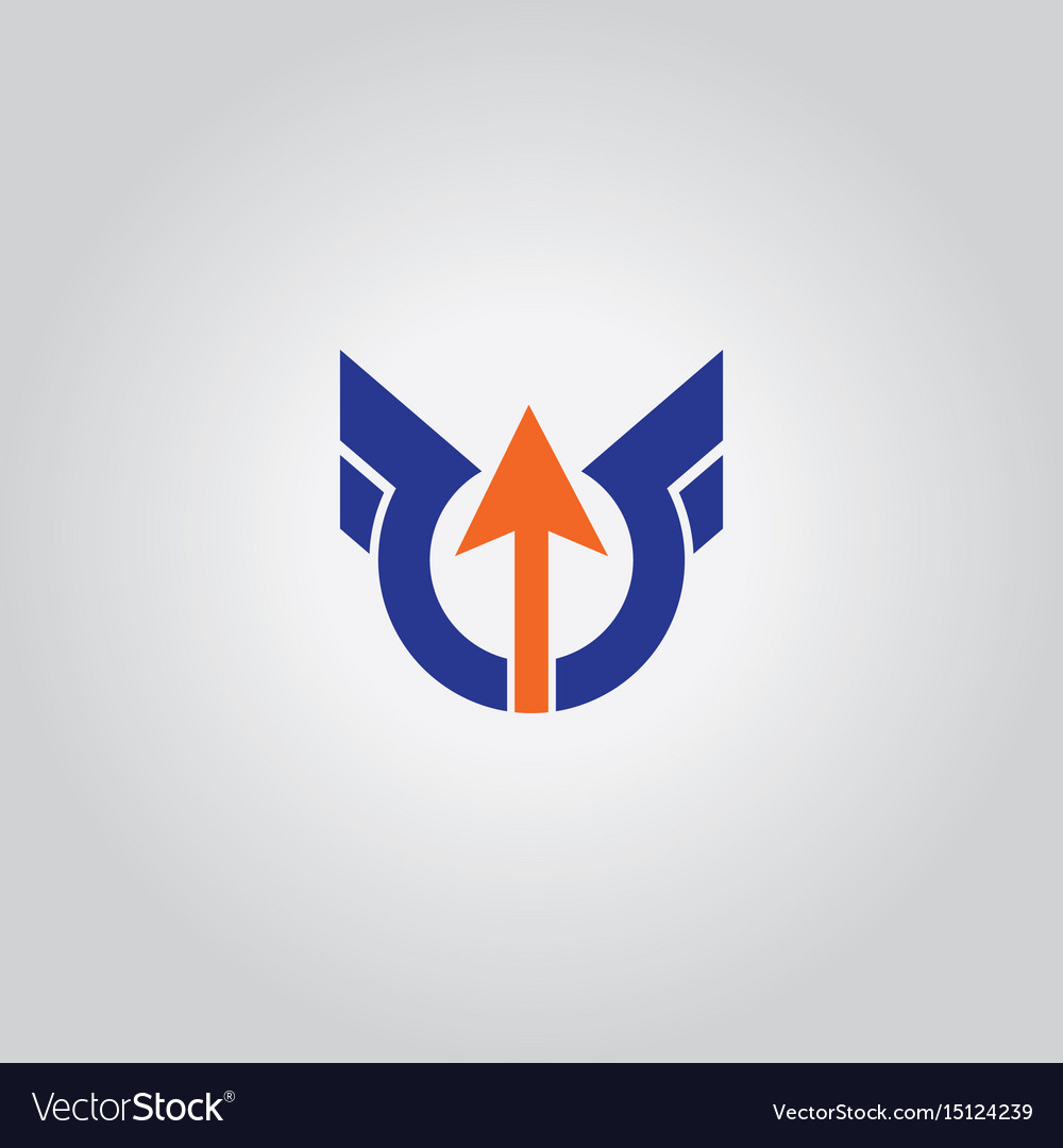 Round wing arrow logo Royalty Free Vector Image