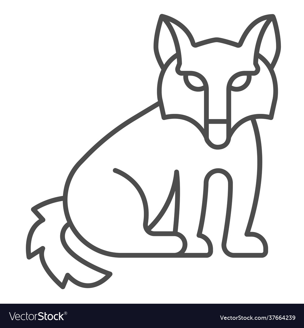 Wolf thin line icon worldwildlife concept