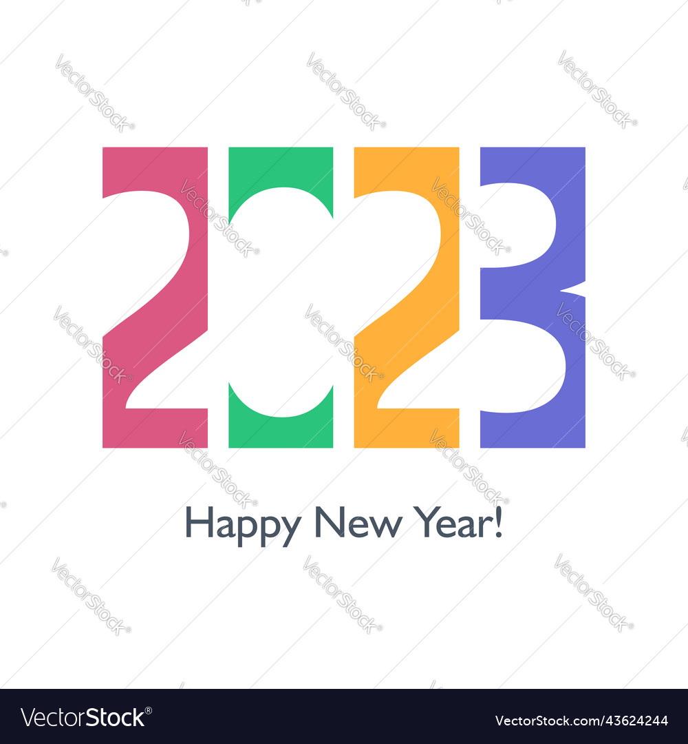 2023 new year bright multicolored inscription Vector Image