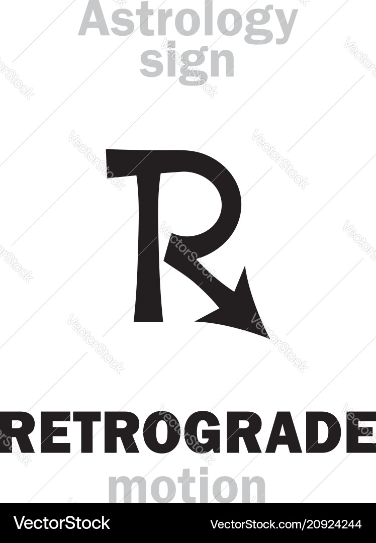 Astrology retrograde motion Royalty Free Vector Image