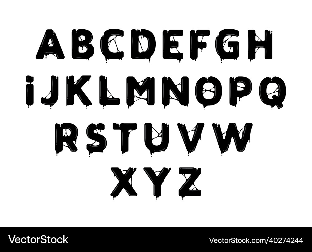Black ink alphabet concept design Royalty Free Vector Image