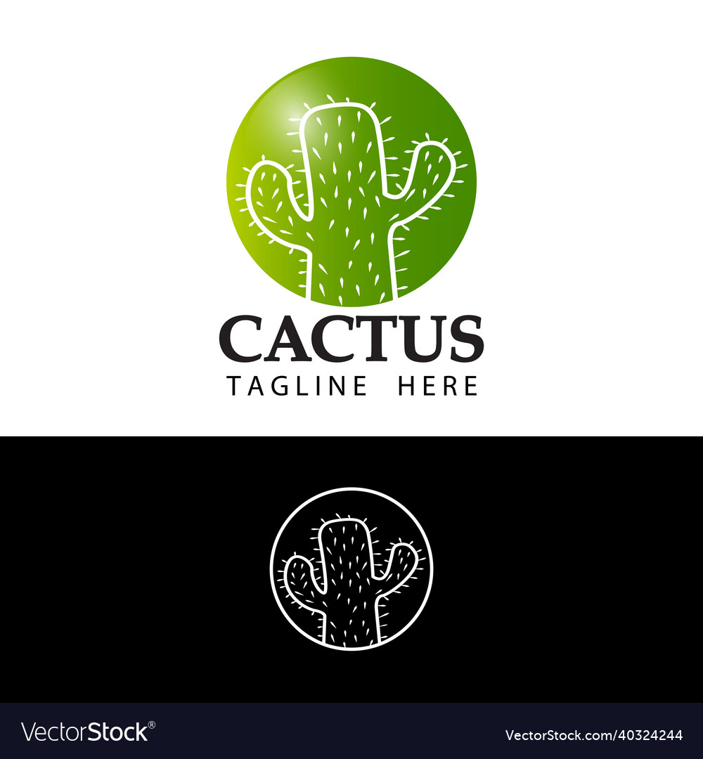 Cactus logo template design Royalty Free Vector Image