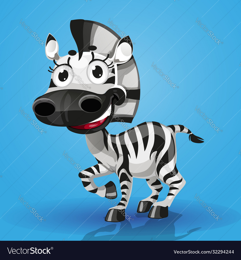 Cute cartoon character baby-zebra