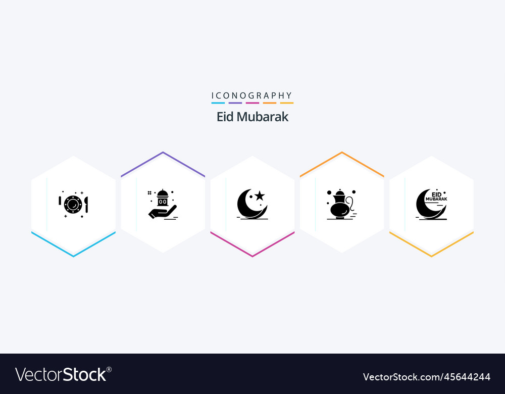 Eid mubarak 25 glyph icon pack including gree tea